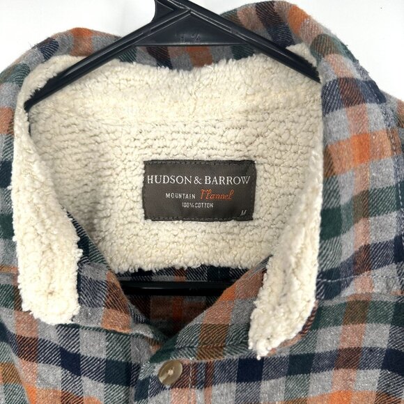 Hudson & Barrow Plaid Button Down Shirt Size Medium 100% Cotton - Picture 3 of 5